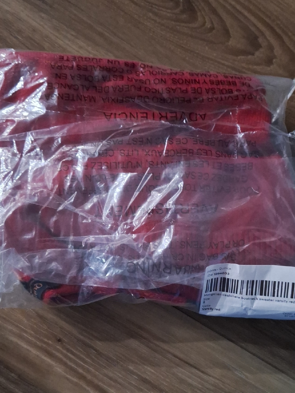 Quince Mongolian Cashmere Boatneck Sweater Varsity Red S NWT - Picture 2 of 3
